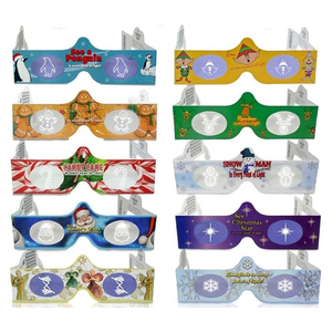 نظارات ورقية ثلاثية الأبعاد للاحتفال بعيد الميلاد مع 10 قطع من المواصفات حسب الطلب من المصنع - صور هولوغرام للعطلات - Product Image 1