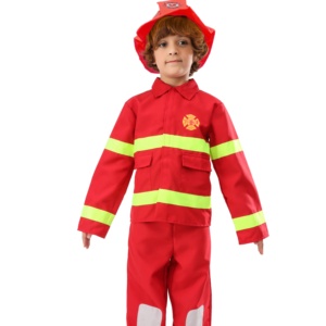 Costume de Cosplay pour Garçon, Ensemble 3 Pièces <span class=keywords><strong>Rouge</strong></span> à Manches Courtes en Polyester avec Chapeau et Pantalon, Idéal pour Halloween, Jeu de Rôle, Exercice de Secours, Style Américain - Product Image 1
