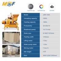 Malaxeur à tambour réversible série industrielle MHF 7,5 kW, capacité de 1000 L, équipement de mélange de béton pour l'ingénierie routière et ponteuse