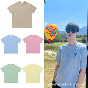 T-shirt Vintage <span class=keywords><strong>di</strong></span> Tendenza in Cotone con Ricamo 'Macaron Love Letter', Nuova Collezione Primavera/Estate per Uomo e Donna - Product Image 2
