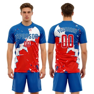 Custom voetbal trainingspakken voor heren, 100% polyester, full sublimatie, premium, ademend, sneldrogend, met logo - Product Image 1