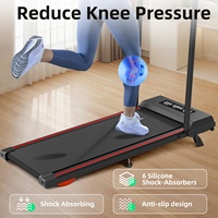 Tapis roulant manuel inclinable portable pliable sous le bureau avec verrou de sécurité et écran LED de haute qualité pour la marche à pied à domicile