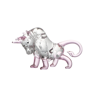 Figura de animales en miniatura de cristal soplado, Mini Toro de arte hecho a mano, figurita de animales salvajes coleccionables, decoración para el hogar FengShui de la suerte - Product Image 2
