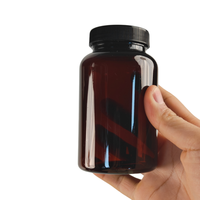 Vente en gros de contenants en plastique ambré personnalisés avec logo, vides, 80 ml, pour vitamines, compléments alimentaires, médicaments, pilules, pour le stockage de capsules