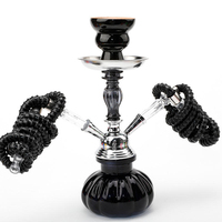Nouveau 2026 En gros Chicha portable de luxe en acrylique et métal, économique, à double tuyau, petite taille, avec base en verre, ensemble de fumage