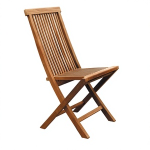 Chaise de jardin pliable moderne en bois massif, mobilier d'extérieur - Product Image 1