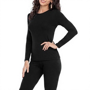 Conjunto de Ropa Interior Térmica sin Costuras para Mujer, Camiseta y Pantalones Largos, Color Morado Sólido, Cuello y Mangas, Capa Base, Ropa Cálida de Invierno, Conjunto de Dos Piezas, Secado Rápido - Product Image 3