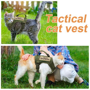Tanpa tarikan kustom jaring lembut dapat disesuaikan nilon berjalan rompi hewan peliharaan taktis besar kucing anjing <span class=keywords><strong>Harness</strong></span> untuk anjing kecil dengan pegangan kontrol - Product Image 5