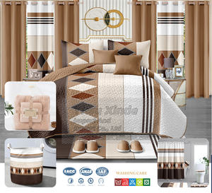 Ensemble de couvre-lit en microfibre douce, ensemble de <span class=keywords><strong>draps</strong></span>, ensemble de literie avec rideaux assortis, taille <span class=keywords><strong>king</strong></span>, ensemble de literie de 24 pièces avec rideaux - Product Image 4