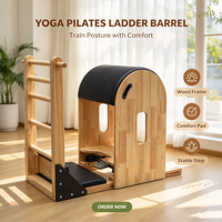 Barre de fitness en chêne durable et écologique, portable, pour adultes, entraînement à domicile et en studio
