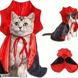 Halloween Haustier Vampir Cape Stand Kragen Katze Hund Umhang Magic Witch Kostüm Party Outfit Winter Polyester Hot Item - Product Image 5