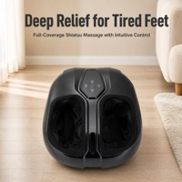Masseur de pieds chauffant avec télécommande, 4 modes de massage, 3 niveaux d'intensité des coussinets d'air, 2 niveaux de chaleur, housse lavable, masseur de pieds pour la maison