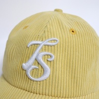 Fabricante personalizado bordado ajuste seis paneles de perfil medio calle europea cuero de pana ajustable lujo gorras de béisbol sombreros