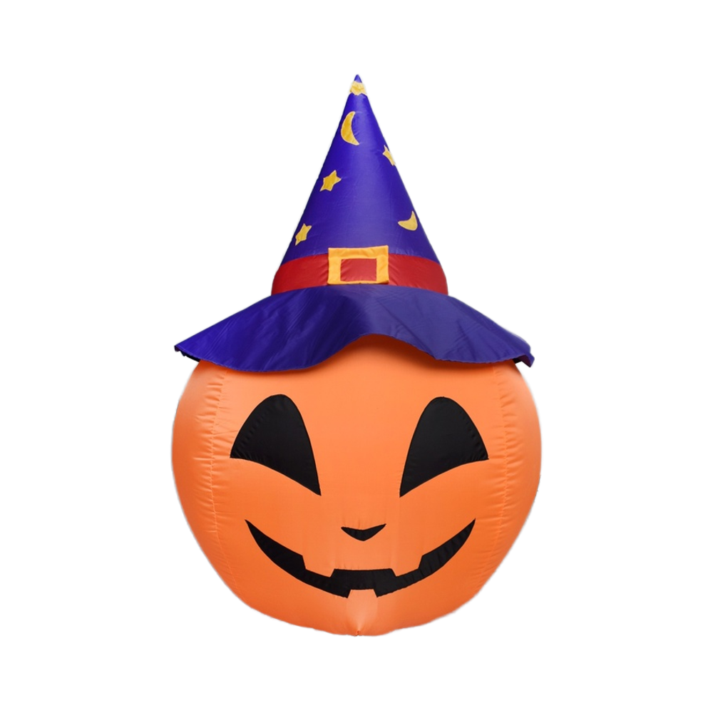 Calabaza inflable de Halloween DE LOS 4Ft con el sombrero de la bruja