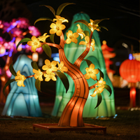 Lanternes d'osmanthus à pétales dorés à éclairage LED fabriquées à la main pour les dîners de famille de Thanksgiving pour les rassemblements de jardin de la mi-automne à l'intérieur
