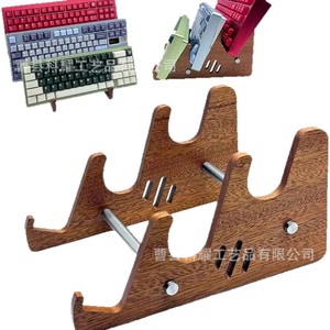 Soporte de madera para teclado, organizador de escritorio de 3 niveles, estante de almacenamiento para uso en el hogar y la oficina - Product Image 5