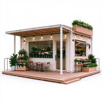 Maison conteneur extensible, facile à assembler, bâtiment mobile modulaire personnalisé de 20 pieds / 40 pieds pour café, bar et pâtisserie