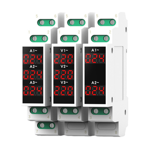 Voltmètre numérique modulaire sur rail DIN 18 mm monophasé et triphasé AC 80-500V 220V 380V avec affichage LED - Product Image 1
