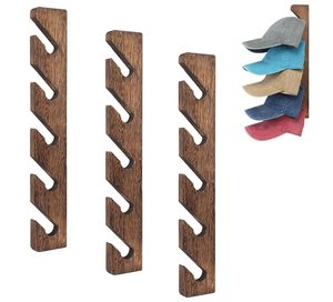 FSC personnalisé BSCI prix d'usine casquette de baseball murale personnalisée support organisateur vêtement 10 crochet rustique <span class=keywords><strong>gris</strong></span> bois massif suspendu porte-<span class=keywords><strong>chapeau</strong></span> - Product Image 6