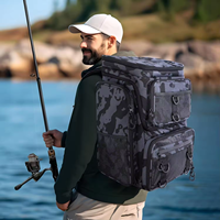 Sac à dos de pêche personnalisé résistant à l'eau, sac à dos pour équipement de pêche avec 4 boîtes de pêche 3600