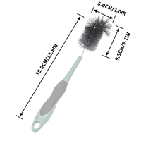 Ensemble de brosses de nettoyage pour biberons en plastique, nettoyeur de biberons et de tasses à lait, manche long, poils doux pour la cuisine et la crèche