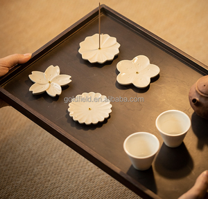 יוקרה מודרנית קרמית דובדבן פריחת קטורת מחזיק ומגש ידידותי לסביבה אנטי ריח - Product Image 2