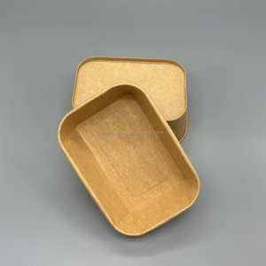 Contenant alimentaire jetable en papier kraft brun et blanc, bol à soupe avec couvercle en papier, qualité alimentaire, prix le plus bas - Product Image 5