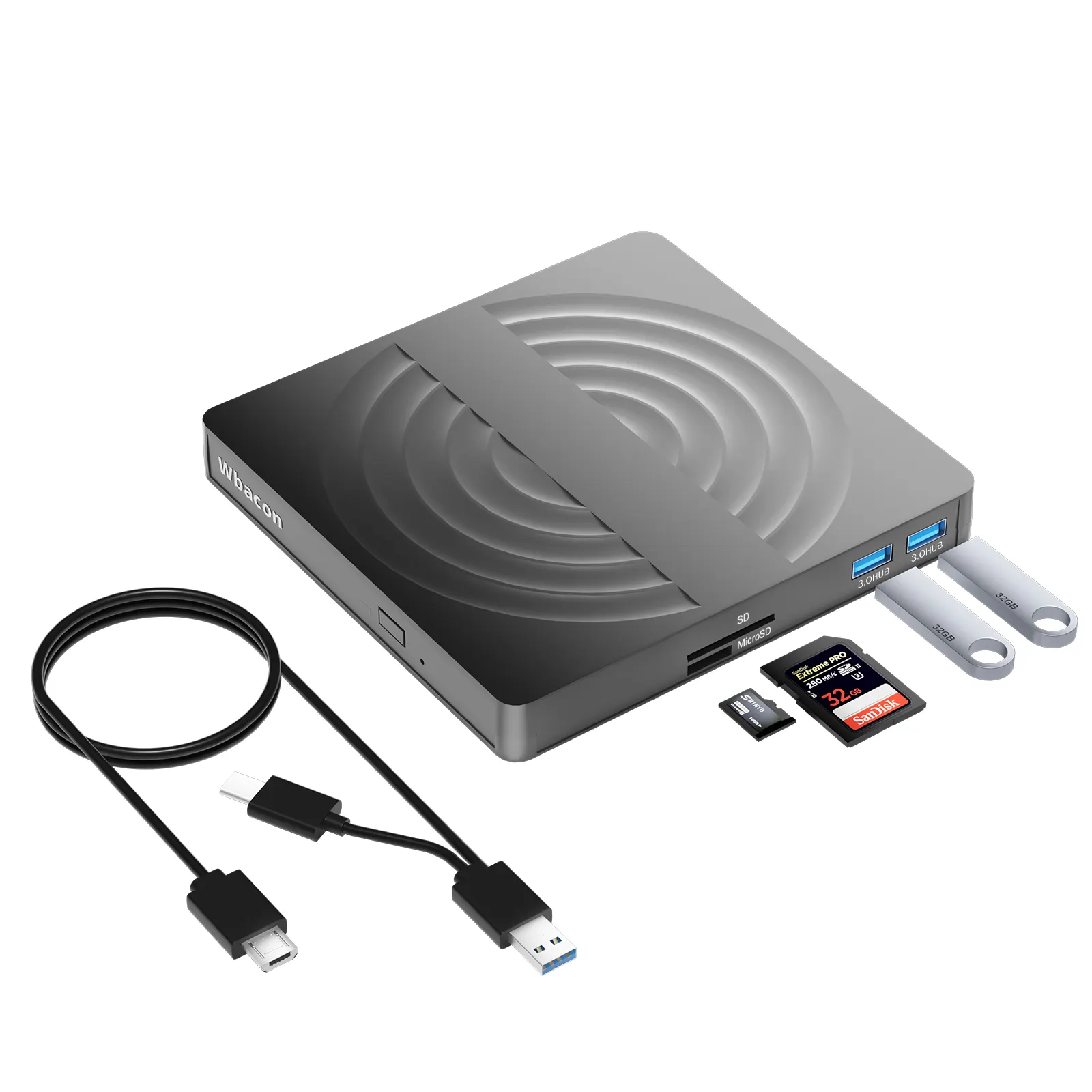 Draagbare Compatibele Laptop Met Anti Slip Pad Cd Branders Optische Drive Usb Externe Dvd-Speler Kaartlezer Drive