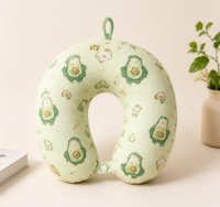 Coussin de voyage en forme de U Vigreat en tissu doux et agréable pour la peau, imprimé sur toute la surface, portable, design personnalisé