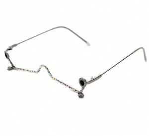 Wholesale Hot Selling Fashion Luxury Women Rhinestone <b>Eyeglasses</b> <b>Frames</b> Metal Half <b>Frames</b> Diamond Cat Eye Glasses Women - Product Image 4