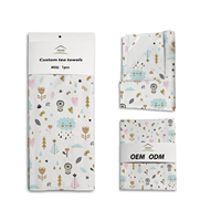 Serviette de cuisine réutilisable en coton gaufré 100 %, séchage rapide, ultra absorbante, motif floral personnalisé, impression numérique couleur, MOQ 1 pièce