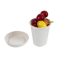 Bol en bagasse compostable jetable, biodégradable, 100% canne à sucre, pour plats à emporter, avec couvercle