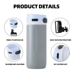 Bouteille de voyage en acier inoxydable à double paroi anti-fuite de 16 oz avec logo personnalisé à <span class=keywords><strong>action</strong></span> par gâchette - Product Image 5