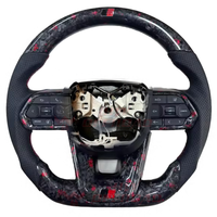 Volant de course en cuir personnalisé avec texture en fibre de carbone forgée 4x4 pour Toyota LC79 LC70 Hilux Fortuner avec LED