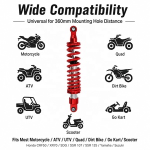 Amortisseur hydraulique rouge 360 mm pour karting, amortisseur personnalisé pour motos à quatre roues (grande et petite taille) - Product Image 4