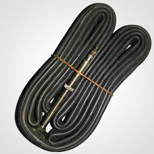 Cámara de aire para bicicleta de piñón fijo 700x23c de caucho butílico con válvula Presta de 80mm, accesorio para neumático clincher de bicicleta de carretera, negra, para rueda de 28 pulgadas - Product Image 1