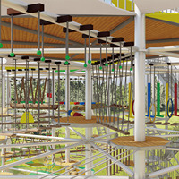 Filet d'escalade arc-en-ciel pour enfants, corde d'obstacle pour parc d'aventure, jeu intérieur/extérieur