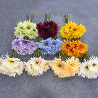 Bouquet de Gerberas Artificielles en Soie à Franges, Fausses Fleurs Africaines Multicolores pour Mariage, Vente en Gros