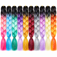 Extensions de cheveux synthétiques Jumbo pré-étirées brillantes de 24 pouces pour tresses, fibres brillantes pour femmes, coiffures protectrices pour festivals