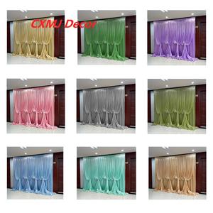 3x3m Eisseide Hochzeitsbühnen-Dekorationsvorhang Hintergrundstoff Geburtstags-Hintergrundwand Hochzeits-Kulisse Vorhang - Product Image 2