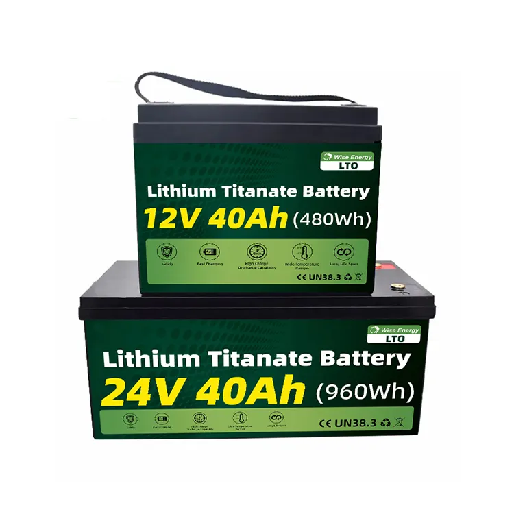 Customized Smart Lto Battery 12V 24V 40Ah Off Grid Lithium Titanate Round Lithium Ion Batteries For Forklift