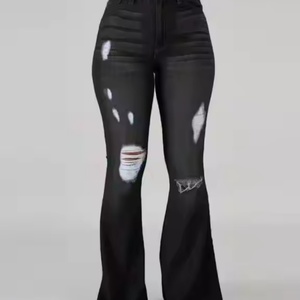 Jeans pour femmes en gros à bas prix, jeans décontractés de haute qualité, jeans vintage délavés à l'acide, jeans skinny évasés pour femmes - Product Image 4