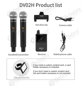 Système de microphone sans fil UHF Debra Audio DV02H, matériau durable en métal et en plastique - Product Image 4