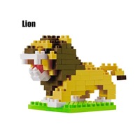 Blocs de construction 3D en plastique, mini blocs Nano pour chat, chat, lion, tigre, animaux de zoo, jouets en briques