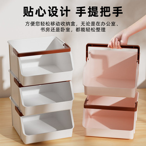Caja de almacenamiento de escritorio rectangular transparente blanca apilable para escritorio de oficina, organizador de bolsas de té y café - Product Image 5