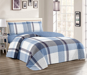 Juego de Cama <span class=keywords><strong>King</strong></span> <span class=keywords><strong>Size</strong></span> de 4 Piezas, Colcha Acolchada, Cubrecama con Sábana Ajustable y 2 <span class=keywords><strong>Fundas</strong></span> de Almohada, Stock Disponible - Product Image 5