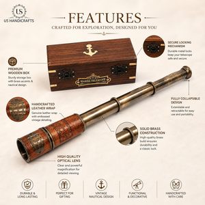 Telescopio Marítimo de Latón Hecho a Mano de 15 Pulgadas con Caja de Madera para Uso Civil - Product Image 5