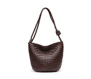 New Collection Women's Lady Fashion Retro PU Woven High Quality Handmade Portable Versatile Single Shoulder Crossbody Bucket Bag - Product Image 4