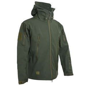 Vestes tactiques imperméables pour hommes, style randonnée en plein air, confortables, en polaire, camouflage, avec coupe-vent long en toile épaisse - Product Image 3