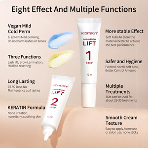 Solutions Vegan pour le Rehaussement des Cils Lashlift Rehaussement des Sourcils Tube 2 en 1 Lotion pour le Rehaussement des Cils et des Sourcils à Domicile - Product Image 3